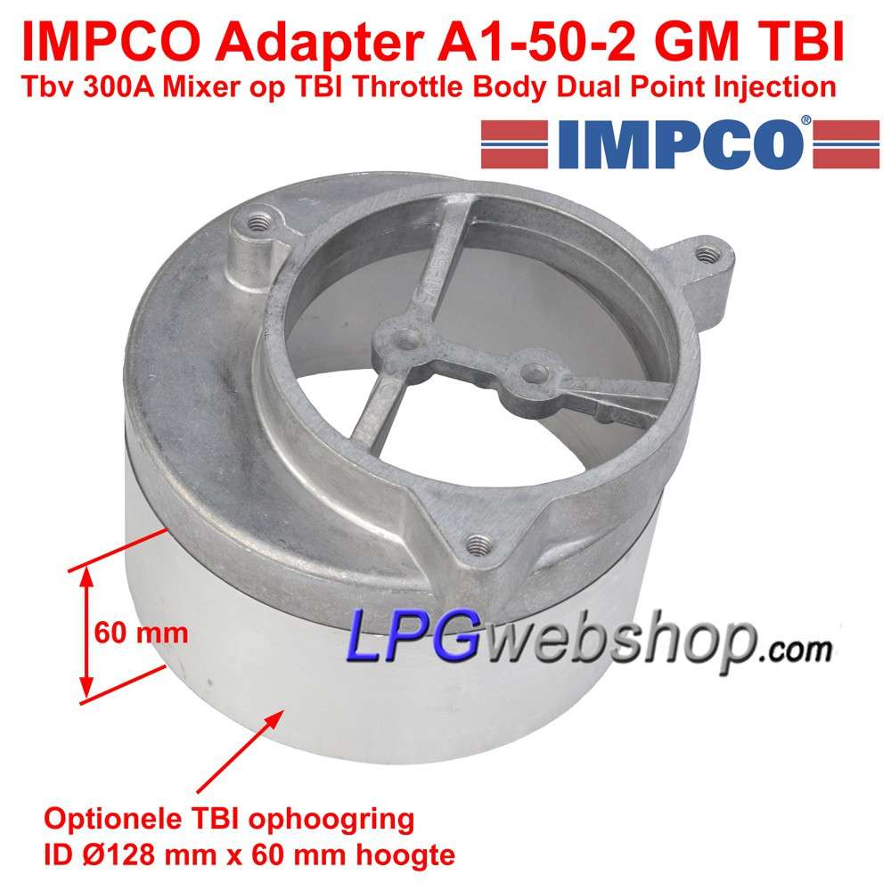 IMPCO LPG-Motorset TBI/DFI Model E Verdamper + 300A Mixer bovenop Dual Point Injection Throttle Body IMPCO LPG-Motorset TBI/DFI Model E Verdamper + 300A Mixer bovenop Dual Point Injection Throttle Body