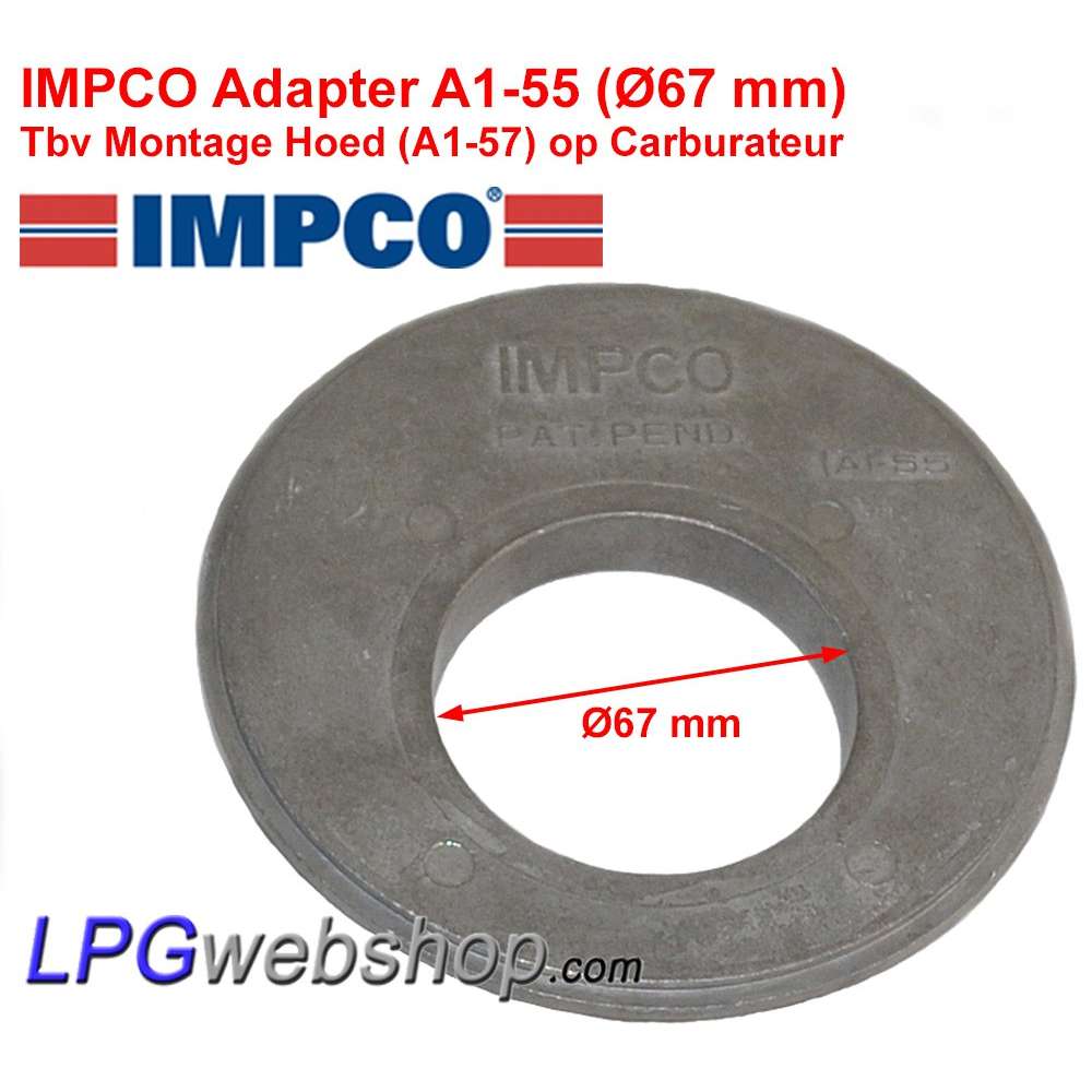 Anillo adaptador IMPCO A1-55 Ø67mm para capó A1-57 Anillo adaptador IMPCO A1-55 Ø67mm para capó A1-57