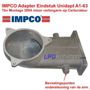 Adaptateur IMPCO A1-63 Unidapt : bras d'extension d'extrémité pour mélangeur 300 A