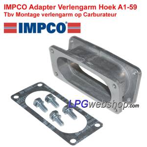 IMPCO Adapter Verlenging Schuin A1-59 + Pakking tbv verlengarm op carburateur
