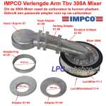 Adaptador IMPCO A1-59 Unidapt: Pieza de brazo angular de 35 mm para brazo de extensión