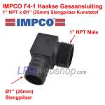 IMPCO F4-1 Right Angle Gas Connection 1” NPT x Ø1” (25mm) Hose Barb Plastic