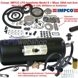 Compl. IMPCO LPG Kit 300A on Arm + Cyl. LPG Tank 230L (Ø450mm x 1571mm)