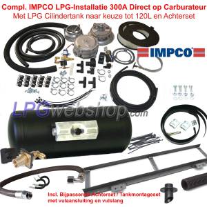Compl. IMPCO LPG Kit with 300A Direct on Carb. + Cyl. LPG Tank until 120L