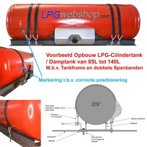 Tankmontageset für LPG-Zylindertanks oder LPG-Zylindrischer Brenngastanks 90L bis 120L