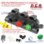 Riel de inyectores AEB GLP 3 cil. INJ RP3SU Plástico I-PLUS - VGI / LANDI + Kit de montaje
