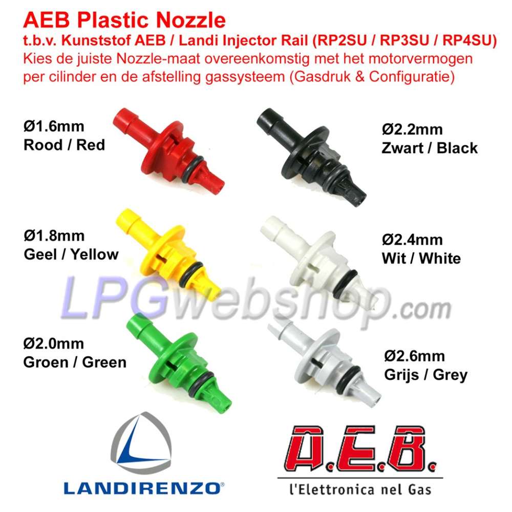 AEB Injector Nozzle Plastic t.b.v. AEB INJ EVO injectoren (RP2SU, RP3SU, RP4SU) AEB Injector Nozzle Plastic t.b.v. AEB INJ EVO injectoren (RP2SU, RP3SU, RP4SU)