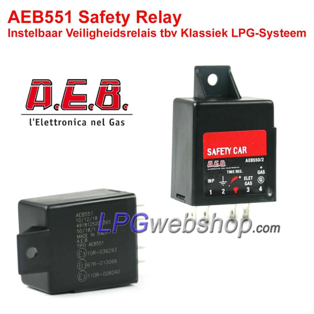 Relais de sécurité GPL AEB 551 avec temps de starter réglable Relais de sécurité GPL AEB 551 avec temps de starter réglable