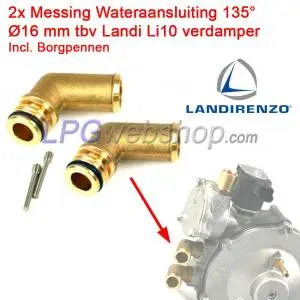 Water Connections (2x) Landi Li10 - Brass