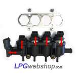 Injetor de gás GLP Landi Renzo BF/UF2580 GI25-80 Large Roxo MED com conector AMP - Landi Renzo Omegas 237103001