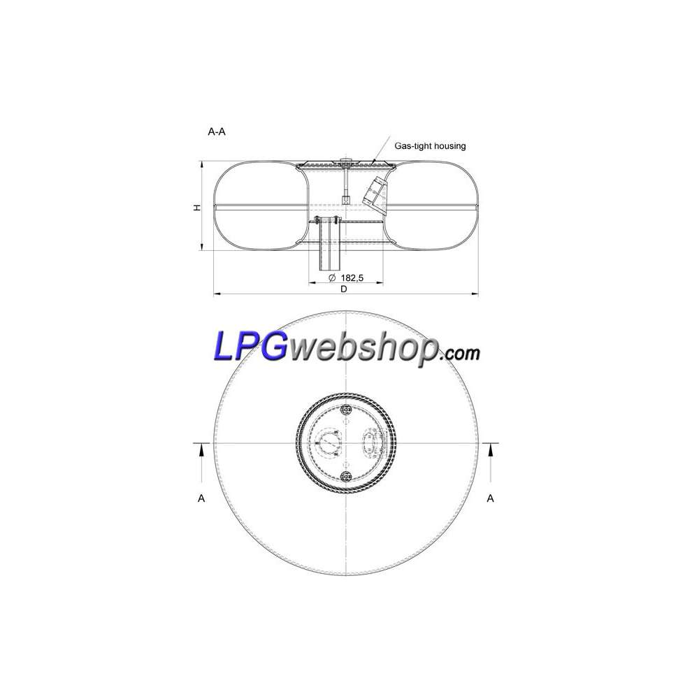 Réservoir GPL Torique 68L (Ø720x225) Interieur STEP 1 trou 30° Polyvanne incluse Réservoir GPL Torique 68L (Ø720x225) Interieur STEP 1 trou 30° Polyvanne incluse