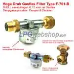 High-pressure LPG filter F-701-B with SHELL Female G.12 x G.12 Male - Straight connections