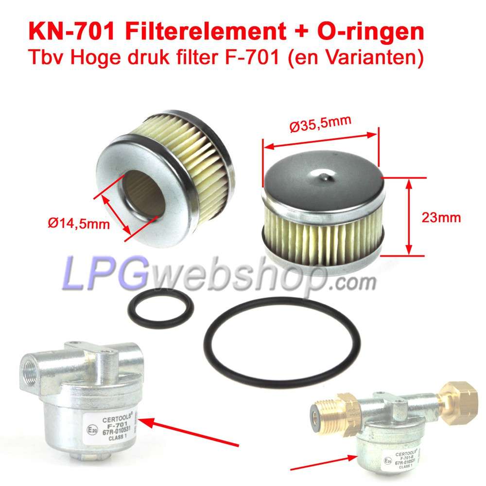 Élément filtrant + joint torique pour filtre GPL type F-701 et F-701-B Élément filtrant + joint torique pour filtre GPL type F-701 et F-701-B