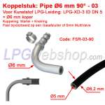 Acoplamiento LPG-FIT Tubería Ø6 mm 90° FSR-03-90 para Tubería de Plástico LPG-XD-3 (6mm)