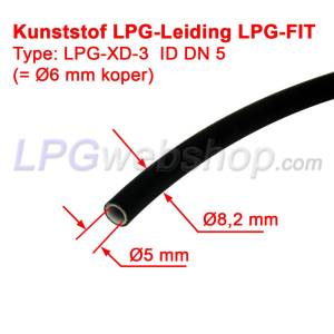 Tubo de GLP de plástico LPG-FIT XD-3 (6mm) de comprimento