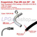 Coupling piece LPG-FIT Pipe Ø8 mm 90° FSR-04-90 for Plastic Pipe LPG-XD-4 (8mm)