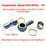 Raccord LPG-FIT Banjo-Bolt M10x1 FBB-C-04 pour tuyau en plastique LPG-XD-4 (8 mm)