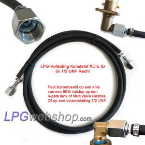 Línea de llenado de GLP de plástico XD-5 con acoplamiento recto UNF de 2x 1/2"