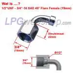 Thermoplastic LPG Filling Pipe XD-5 -1/2" UNF Straight x Angular Couplings