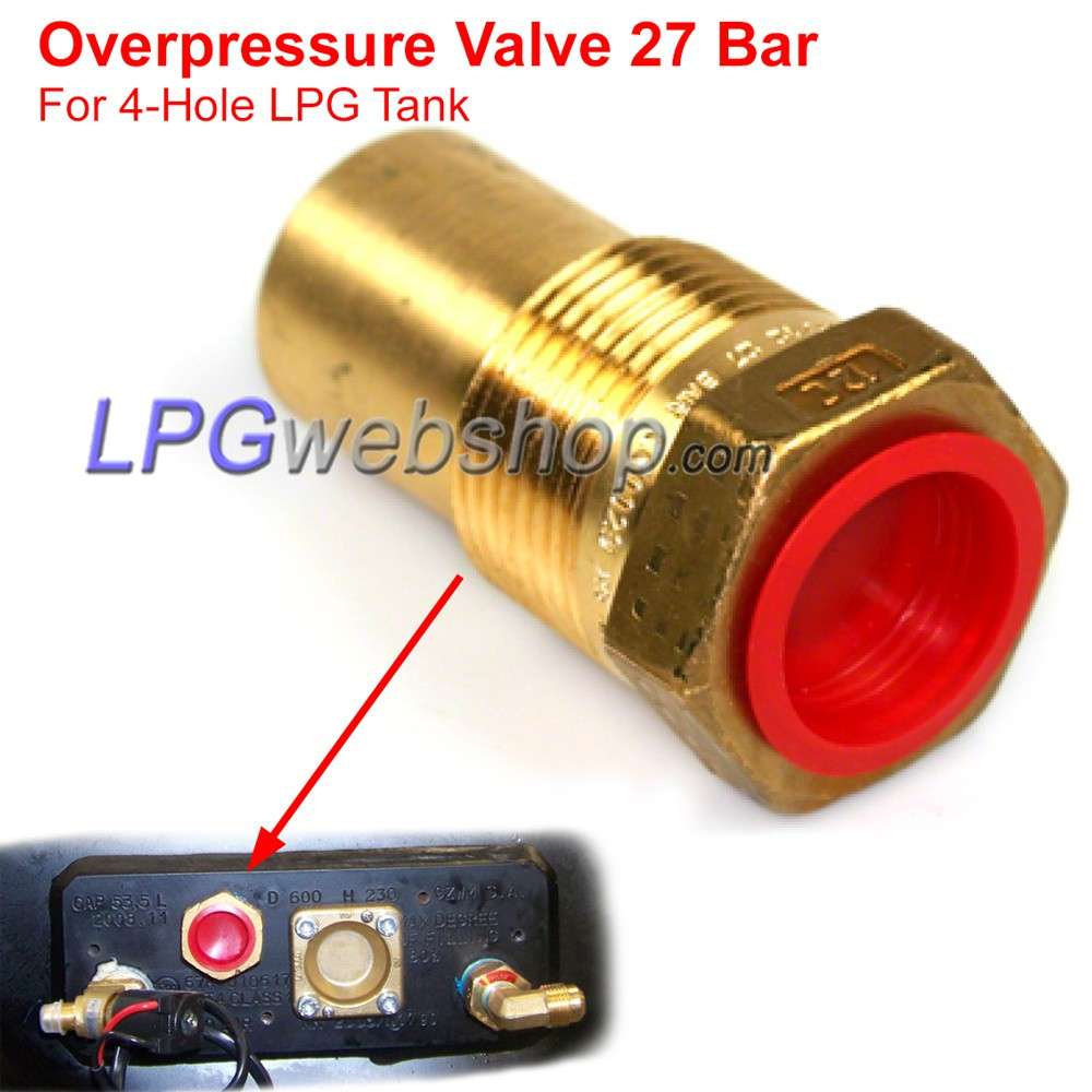 Válvula de sobrepresión de 27 bar para depósitos GLP de 4 agujeros - ROTAREX Válvula de sobrepresión de 27 bar para depósitos GLP de 4 agujeros - ROTAREX