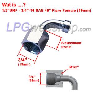 Peça de conexão porca angular LPG-FIT 1/2" UNF 90° 05 FNF-05-90 para tubo plástico LPG-XD-5 (10mm)