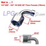 Raccord coudé LPG-FIT Flare-Nut 1/2" UNF 90° 05 FNF-05-90 pour tuyau plastique LPG-XD-5 (10 mm)