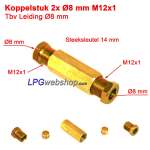 Raccordement tuyau GPL 2 x 8 mm compression (M12x1) pivotant