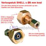 Pièce d'accouplement à coque à compression x Ø8 mm pour bouteille de gaz GPL