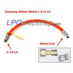 Gasslang GOK voor op drukregelaar 1/4" - 8mm x 400mm RVS