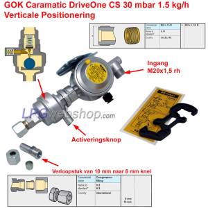 Drukregelaar GOK Caramatic DriveOne 30mbar 1.5kg/h - Verticaal M20