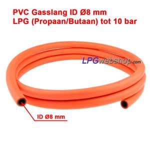 Manguera de gas PVC Ø8 mm GLP (Propano/Butano) máx. 10 bar - por metro