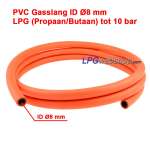 PVC-Gasschlauch ID Ø8 mm LPG (Propan/Butan) bis 10 bar pro Meter