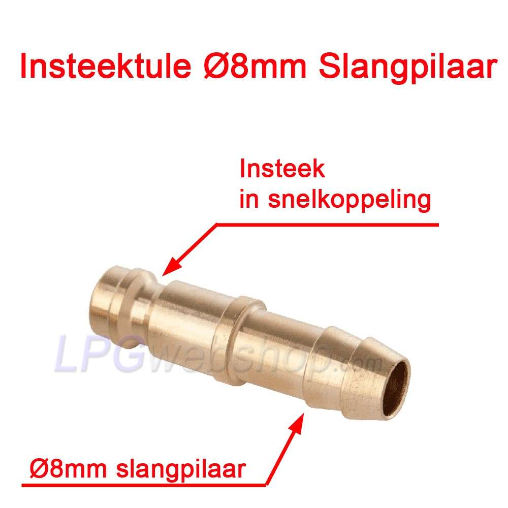Boquilla de inserción Ø8mm pilar de manguera para acoplamiento rápido Boquilla de inserción Ø8mm pilar de manguera para acoplamiento rápido