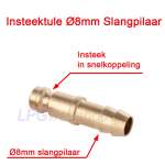 Insteektule Ø8mm slangpilaar tbv snelkoppeling
