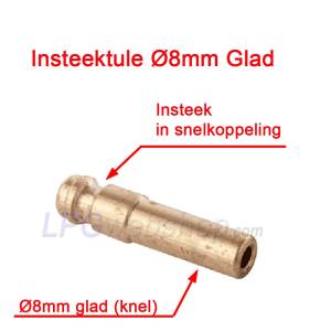 Manguito de inserción Ø8mm liso para acoplamiento rápido