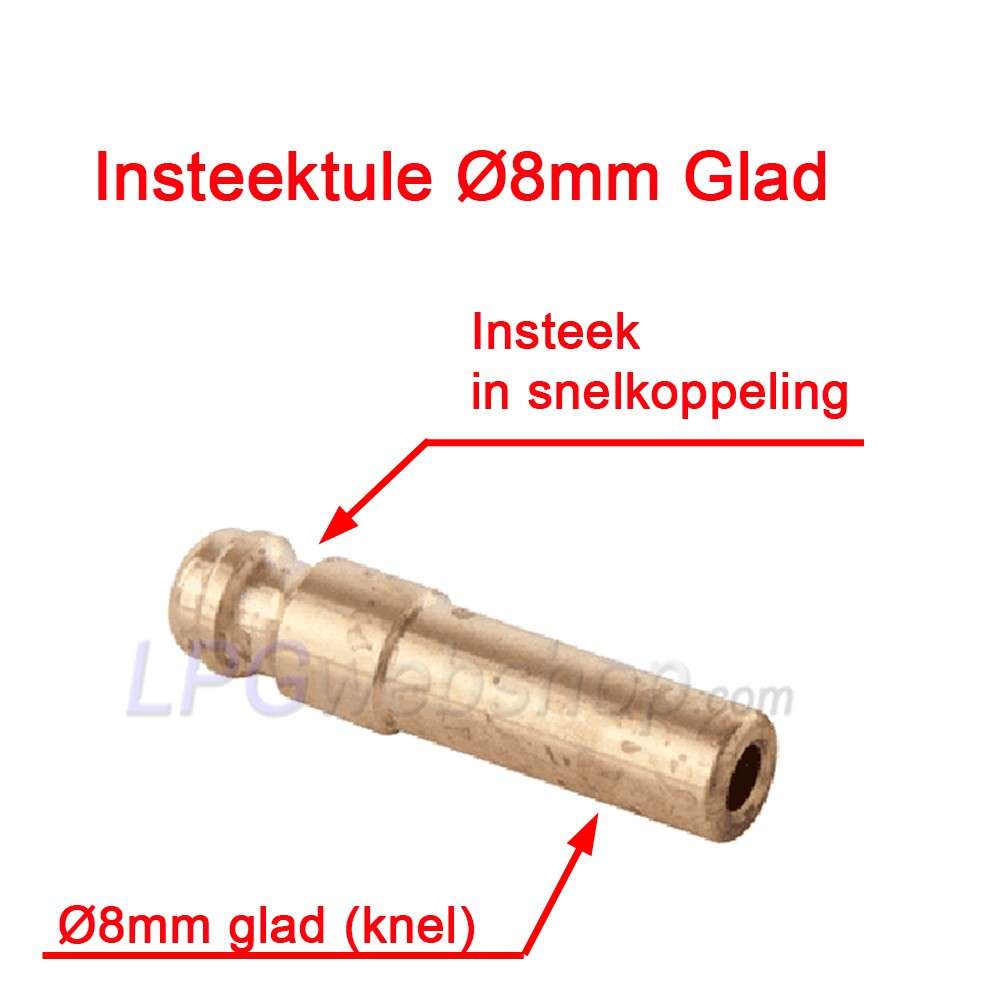 Insteektule Ø8mm glad tbv snelkoppeling Insteektule Ø8mm glad tbv snelkoppeling