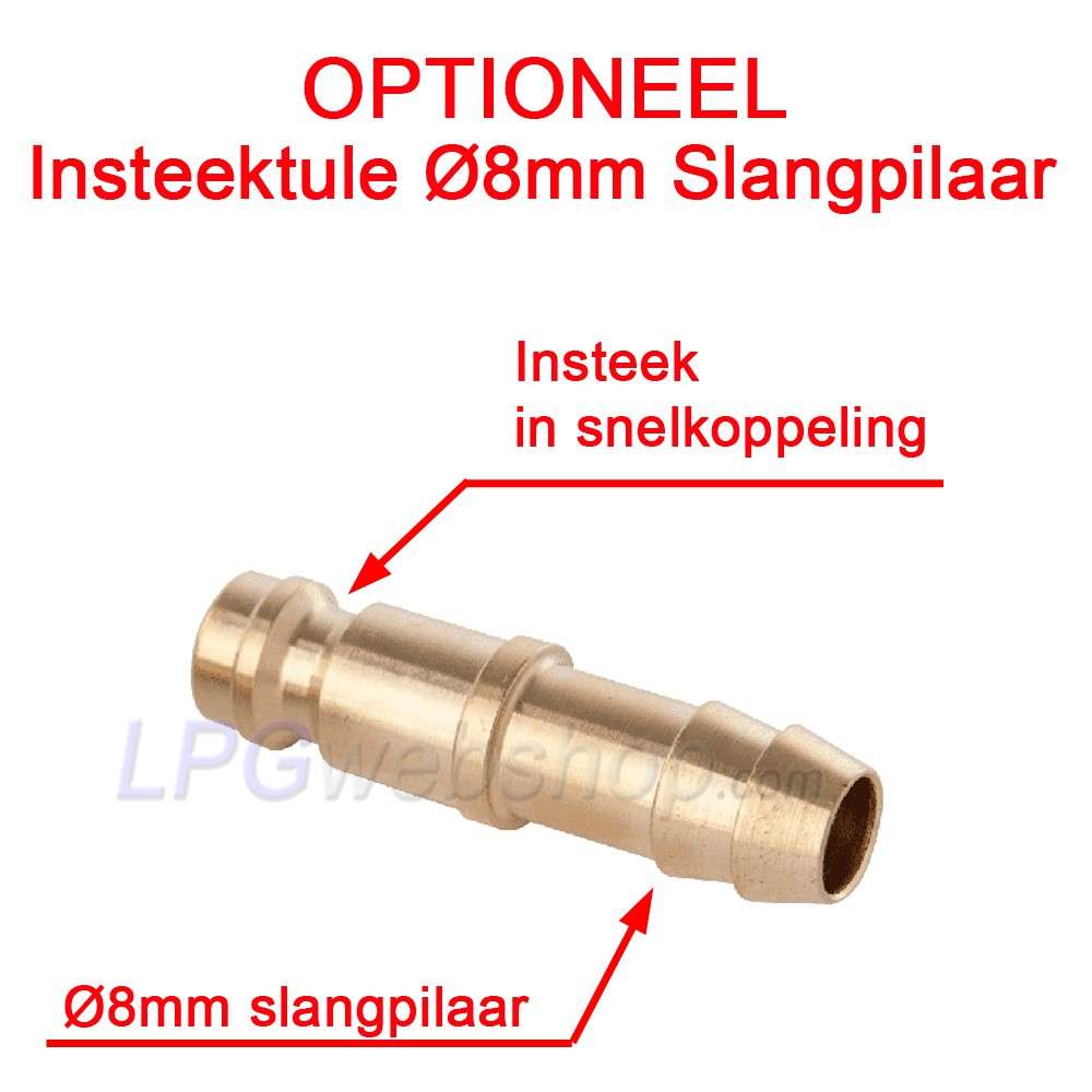 Snelkoppeling Ø8mm knel x Insteektule (Lage Druk) Snelkoppeling Ø8mm knel x Insteektule (Lage Druk)