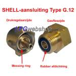 Reductor con junta de goma SHELL G.5 Kombi (G.2 / G.4 / G.8) x G.12 - para bombona de gas