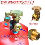 Adaptateur avec joint en caoutchouc SHELL G.5 Kombi (G.2 / G.4 / G.8) x G.12 - pour bouteille de gaz
