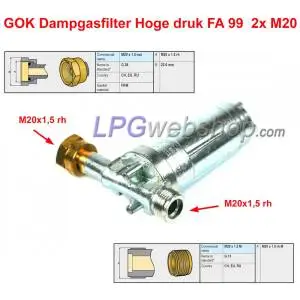 GOK Caramatic ConnectClean Vapor Gas Filter High Pressure Type FA 99 - M20x1.5