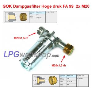 GOK Caramatic ConnectClean Dampgasfilter Hoge Druk Type FA 99 - M20x1.5