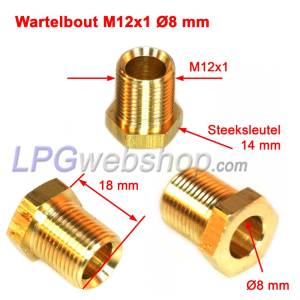 Dado di compressione M12x1 Ø8mm x L18mm