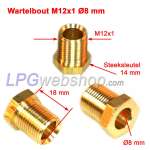 Dado di compressione M12x1 Ø8mm x L18mm