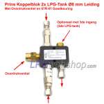 Prins Coupling Block for 2x (3x) LPG Tanks Ø8mm Pipe with Pressure Relief Valve
