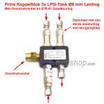 Prins Coupling Block for 2x (3x) LPG Tanks Ø8mm Pipe with Pressure Relief Valve