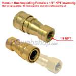 Hansun Quick Coupling Female x 1/4” NPT female with non-return valve