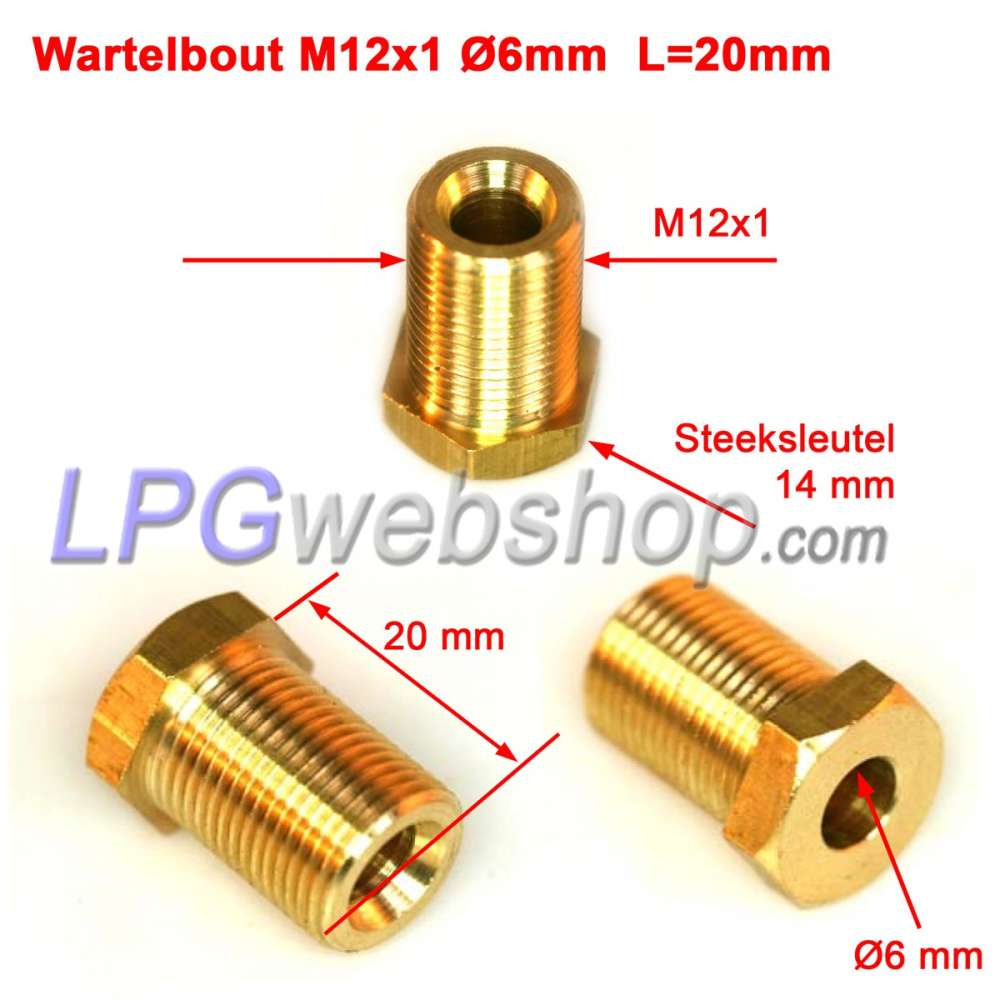 Parafuso de união (união de compressão) M12x1 Ø6mm L20mm Parafuso de união (união de compressão) M12x1 Ø6mm L20mm