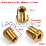 Tuerca de compresión de barril M12x1 Ø6mm x L18mm