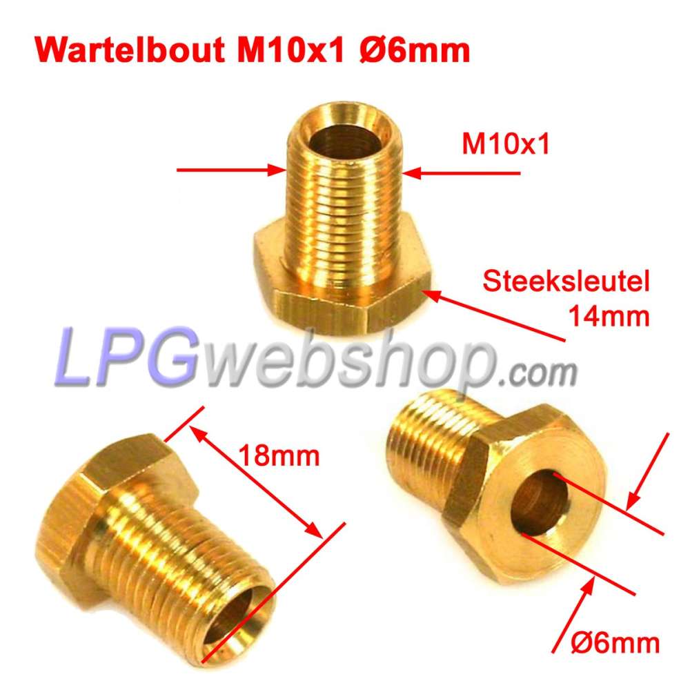 Barrel Compression Nut M10x1 Ø6mm x L18mm Barrel Compression Nut M10x1 Ø6mm x L18mm