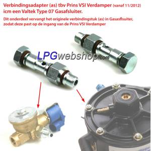 Adaptador de conexão para Evaporador Prins VSI (de 11/2012) em combinação com válvula de gás Valtek Tipo 07